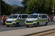 VW T6 Transporter, des Luxemburgischen Zoll, waren bei der Militärparade in der Stadt Luxemburg zu sehen. 23.06.2023