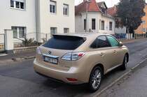 Rückansicht: Lexus RX 3. Generation. Foto: Dezember, 2021.