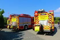 Feuerwehr Rodgau Scania P320 HLF20 Mitte und Süd von hinten am 08.06.23 beim Tag der offenen Tür 