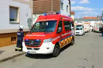 Feuerwehr Mörfelden Mercedes Benz Sprinter ELW am 17.06.23 bei einer Schauübung