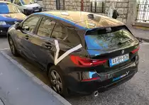 Rückansicht: BMW 1er F40 (dritte Generation) von Share Now. Foto: Oktober, 2022