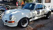 =Porsche 911 RSR, Bj. 1972, 2900 ccm, 300 PS, gesehen bei der Fahrzeugabnahme anl. des Rossfeldrennens  Edelweiss-Bergpreis  2022 im Markt Berchtesgaden.
