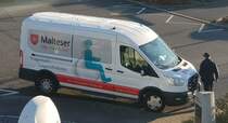 =Ford Transit der Malteser, gesehen im Februar 2023 in Fulda