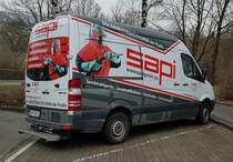 =MB Sprinter des Sandstrahlspezialisten SAPI steht im Februar 2023 in Hünfeld