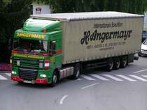 DAF XF105.480 der Sped. Angermayr hat nur noch 1km bis zur Firmenzentrale; 090609