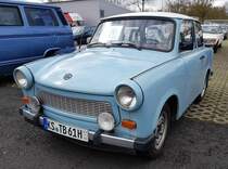 =Sachsenring Trabant, ausgestellt auf der Freifläche der Technorama Kassel im März 2023