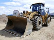 CAT 950H, Kompaktlader auf einer Freiburger Baustelle, Juli 2023