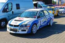 Mitsubishi Lancer EVO am 05.08.23 bei der Main Kinzig Ralley in Wächtersbach