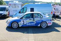 Mitsubishi Lancer EVO am 05.08.23 bei der Main Kinzig Ralley in Wächtersbach