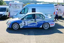 Mitsubishi Lancer EVO am 05.08.23 bei der Main Kinzig Ralley in Wächtersbach