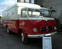Borgward B655 mit Kofferaufbau aus dem Jahr 1961. Angetrieben wird dieser LKW von einem Sechszylinderreihendieselmotor mit einem Hubraum von 4996 cm³ und einer Leistung von 110 PS. 50. Jahrestreffen der Borgward I.G. e.V. an der  Alten Dreherei  in Mülheim an der Ruhr. 