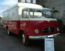 Borgward B655 mit Kofferaufbau aus dem Jahr 1961. Angetrieben wird dieser LKW von einem Sechszylinderreihendieselmotor mit einem Hubraum von 4996 cm³ und einer Leistung von 110 PS. 50. Jahrestreffen der Borgward I.G. e.V. an der  Alten Dreherei  in Mülheim an der Ruhr. 