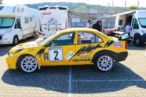 Mitsubishi Lancer EVO am 05.08.23 bei der Main Kinzig Ralley in Wächtersbach