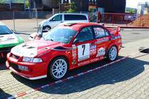 Mitsubishi Lancer EVO am 05.08.23 bei der Main Kinzig Ralley in Wächtersbach