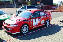 Mitsubishi Lancer EVO am 05.08.23 bei der Main Kinzig Ralley in Wächtersbach