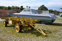 Der Transportwagen  Eiserner Gustav  wurde bis 1945 in der Erprobungsstelle Rechlin zum Transport von schweren Gegenständen verwendet. (Luftfahrttechnisches Museum Rechlin, August 2023)