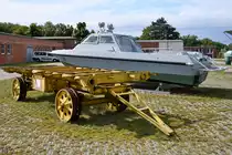 Der Transportwagen  Eiserner Gustav  wurde bis 1945 in der Erprobungsstelle Rechlin zum Transport von schweren Gegenständen verwendet. (Luftfahrttechnisches Museum Rechlin, August 2023)