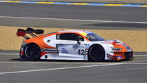 #42 vom Team: Steller Motorsport, Audi R8 LMS Evo II, Fahrer: Sennan Fielding & James Wood 8. Road to Le Mans Cup, die am 8. und 9. Juni 2023 in Le Mans, support Rennen der 24h Le Mans ausgetragen wurde. An dem Rennen nehmen Fahrzeuge der LMP3- und GT3-Kategorie teil, die in ihren jeweiligen Klassen antreten.