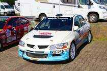 Mitsubishi Lancer EVO am 05.08.23 bei der Main Kinzig Ralley in Wächtersbach