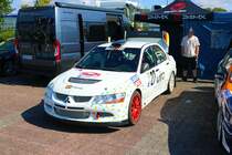 Mitsubishi Lancer EVO am 05.08.23 bei der Main Kinzig Ralley in Wächtersbach