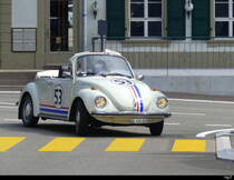 Oldtimer VW Käfer Cabrio ( Herbie 53 ) am Internationalen Oldtimer Treffen in Aarberg am 2023.08.13