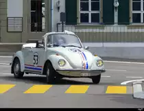 Oldtimer VW Käfer Cabrio ( Herbie 53 ) am Internationalen Oldtimer Treffen in Aarberg am 2023.08.13