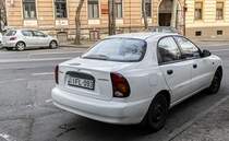 Rückansicht: Daewoo Lanos Facelift Sedan. Foto: 03.2022.