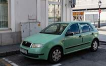 Diesen Skoda Fabia in Fantasy Green habe ich in März 2022 fotografiert.