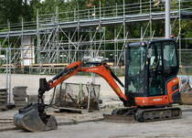 Kubota Minibagger KX018-4 am 03.09.23 Baustelle Berlin Lichtenberg.