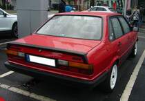 Heckansicht eines Audi 80 B2 Typ 81 GTE. 10. Saarner Oldtimer Cup am 27.08.2023 in Mülheim an der Ruhr.