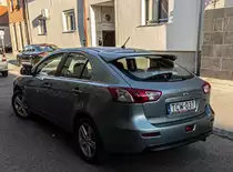 Rückansicht / Seitenansicht: Mitsubishi Lancer Mk9 Schrägheck. Foto: März, 2022.