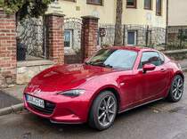 Diesen Mazda MX-5  ND  in Sould Red Crystal habe ich iin einem regnerischen Novembertag in 2021 gesehen.