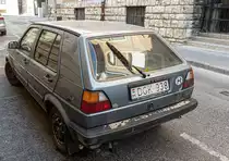 Rückansicht: VW Golf II. Foto: März, 2022.