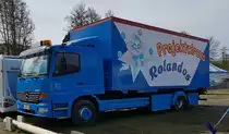 =MB Atego vom Projektcircus ROLANDOS steht im April 2023 in Hünfeld
