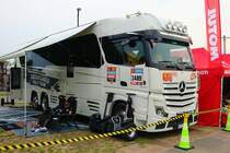 Mercedes Benz Actros Wohnmobil am 17.08.23 beim Iron Drift King in Ferropolis bei Leipzig