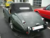 Heckansicht eines Jaguar XK120 Roadster aus dem Jahr 1953. 10. Saarner Oldtimer Cup am 27.08.2023 in Mülheim an der Ruhr.