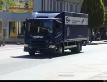 Scania P 280 mit Kastenaufbau unterwegs in Morges/VD am 01.09.2023