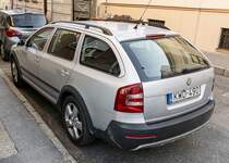 Rückansicht: Skoda Octavia Scout typ 1Z. Aufnahme: April, 2022