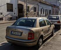 Rückansicht: Skoda Fabia Sedan. Foto: 04.2022.