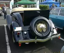 Heckansicht eines Ford Model 40 DeLuxe Roadster aus dem Jahr 1934. 9. Ford-Classic-Event an Mo´s Bikertreff in Krefeld am 03.09.2023.