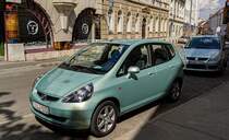 Honda Jazz Mk1 in der Farbe Mint Opal Green. Foto: Mai, 2022.