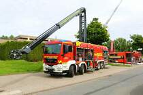 Werkfeuerwehr MERCK Darmstadt MAN TGM ULF (Florian Merck 32/28-1) am 26.08.23 in Darmstadt Wixhausen