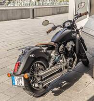 Rückansicht: Indian Scout Motorrad. Foto: Mai, 2022.