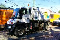 VGF Mercedes Benz Unimog U500 am 02.09.23 in Frankfurt am Main Schwanheim am Straßenbahnmuseum