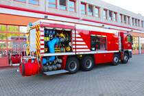 BASF Werkfeuerwehr Mercedes Benz Actros Sonderlöschfahrzeug (Florian Anilin 1/26/1) am 24.09.23 beim Tag der offenen Tür der Berufsfeuerwehr