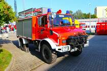 BF Ludwigshafen Mercedes Benz Unimog U1300 RW am 24.09.23 beim Tag der offenen Tür an der Wache Nord