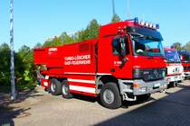 BASF Werkfeuerwehr Mercedes Benz Actros Turbo-Löscher (Florian Anilin 1/70/1) am 24.09.23 beim Tag der offenen Tür der Berufsfeuerwehr