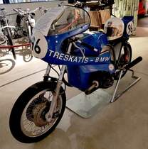=BMW-Rennmaschine, Baujahr 1977, 750 ccm, ca. 75 PS, präsentiert vom Zylinderhaus in Bernkastel-Kues, 04-2023