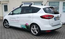 =Ford C-max als Werbeträger für die Podologiepraxis HOEBEL in Petersberg, 08-2023