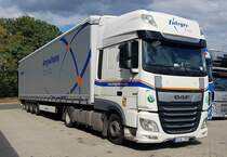 =DAF XF-Sattelzug aus Litauen von INTEGRE TRANS rastet an der A 7, 08-2023